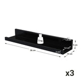 1 x RAW Customer Returns SONGMICS wall shelf, set of 3, floating shelf, 38 cm wide, shelf for photo frames and decorations, for living room, study, bathroom, kitchen, black LWS038B01 - RRP €29.99