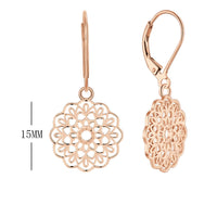 1 x RAW Customer Returns JO WISDOM Women s Earrings Mandala Earrings Silver 925,Hanging Flower of Life Yoga Amulet Medallion Religious Jewelry with Rose Gold Plated,Jewelry for Women - RRP €62.45