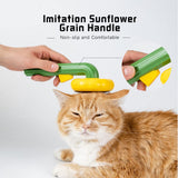 5 x Brand New Awpland Sunflower Brush for Cats Dogs, Self-Cleaning Pet Brush for Long and Short Hair, Effective One-Click Removal for Knots Undercoat - RRP €78.0