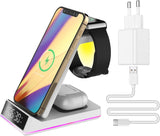 1 x RAW Customer Returns PINRUIGE Wireless Charger With Clock and Night Light, 3 in 1 Inductive Charging Station Wireless Charger Compatible with i-Phone 15 14 13 12 11 Pro Max XS XR X 8, iWatch Ultra 8 7 6 SE 5 4 3, AirPods Pro - RRP €39.99