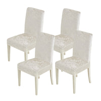 1 x RAW Customer Returns MIULEE Chair Covers Set of 4 Elastic Chair Covers Swing Chair Covers for Chairs White, Velvet Chair Covers for Office Chair Cover Kitchen Living Room Banquet Family Wedding Party Chair Cover - RRP €26.21