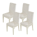 1 x RAW Customer Returns MIULEE Chair Covers Set of 4 Elastic Chair Covers Swing Chair Covers for Chairs White, Velvet Chair Covers for Office Chair Cover Kitchen Living Room Banquet Family Wedding Party Chair Cover - RRP €26.21