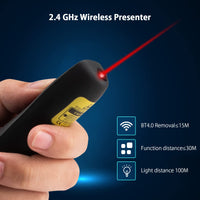 1 x RAW Customer Returns Wireless Presenter - KKMOL presentation remote control, Powerpoint remote control, pointer for presentations, PPT red pointer, USB 2.4 GHz presenter for PPT Windows XP 7 8 10 Mac OS Linux - RRP €11.8