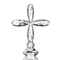 3 x Brand New H D Hyaline Dora Crystal Cross Standing Colorful Traditional Cross Figure 17.8 cm High Glass Craft Decoration for Christmas Gifts Cyan Blue  - RRP €61.2