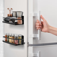 1 x RAW Customer Returns joeji s Kitchen 2-piece magnetic spice rack - fridge oven magnet shelf - kitchen storage - no drilling - self-adhesive strong adhesion 2.5 kg - matte black - RRP €21.46