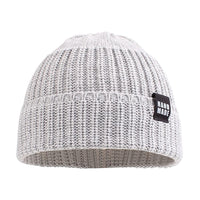 1 x RAW Customer Returns Pesaat Baby Hat Boys Knitted Hat Soft Cotton Girls Hat Children s Slip Hat Warm Winter Hat 0-5 Years Winter Autumn 6-24 Months, White Light Gray Navy  - RRP €19.78