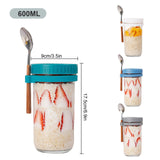 1 x RAW Customer Returns Overnight Oats Glasses with Lid and Spoon, Pack of 4 Overnight Oat Containers, Oat Glasses, Leak-Proof Yoghurt Cups, Food Containers for Cereal, Milk on the Go, Reusable Cups 600 ml  - RRP €39.22