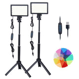 1 x RAW Customer Returns Dimmable 10000K USB LED Video Light, Photo Studio Lighting Video Light with Tripod for Table Flat Angle Shooting Video Recording Meeting Tiktok Game Streaming YouTube 2 Packs  - RRP €40.33