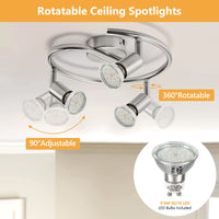 1 x RAW Customer Returns Bojim Ceiling Chandelier, Ceiling Light with 3 Adjustable Spotlights LED GU10 Warm White 6W Equal to 54W 550LM 220V 2700K, Spiral Shape Lamp, Spotlight Systems for Bedroom Living Room - RRP €30.48