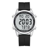 1 x RAW Customer Returns Hearkent Pedometer Watch Without Bluetooth, Without App Pedometer Watch, 30M Waterproof Watch, LCD Large Digits, Friendly Pedometer Watch for Seniors, with Countdown Alarm Calorie Counter Silicone Black  - RRP €29.23