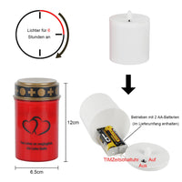 1 x RAW Customer Returns Eldnacele Red Flickering LED Grave Candles with 6 Hour Timer, Battery Operated, Waterproof Flameless Grave Light Memorial Candle 2 Pack  - RRP €19.99