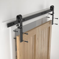 1 x RAW Customer Returns WOLFBIRD 91CM 3FT Bifold Sliding Door Fitting for One-Way Fitting System, Folding Door Kit Suitable for 2 Doors with a Total Width of 90CM Without Door Panels  - RRP €97.84