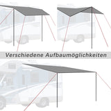 1 x RAW Customer Returns PHATRIP 2024 Product Upgrades Sun Shade Canopy Caravan Awning Camping 400x250cm Awning Waterproof Outdoor Tarp with UV Protection for Motorhome Camper Van Motorhomes Gray - RRP €95.63