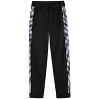 1 x RAW Customer Returns amropi Women s Tracksuit Set Checked Long Sleeve Sweatshirt and Jogging Pants Black, 3XL  - RRP €38.99