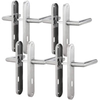 1 x RAW Customer Returns AwmnSrman door handles interior doors doorknob door fitting door handle set room door set 72MM-BB-Wardbart set of 4 modern stainless steel 8 doorknobs 8 long plates - RRP €44.99