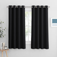 1 x RAW Customer Returns PONY DANCE Thermal Curtain Opaque Curtains 2-Set H 158 x W 132 cm Blackout Curtains for Bedroom Eyelet Curtain Black Opaque Curtains Short - RRP €37.95