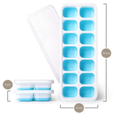 4 x Brand New iFancy Hot Summer ice cube tray with lid Ice cube container space-saving stackable TPE PP ice cube tray Blue Pack of 2 - RRP €63.96