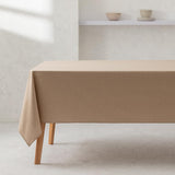 1 x RAW Customer Returns GAMUSI Tablecloth, Plain, Organic Cotton, Waterproof, Stain Resistant, Rectangular, 140 x 180 cm, Beige - RRP €19.93