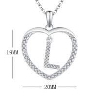 1 x Brand New JO WISDOM Women s Necklace Heart Silver 925 Necklace Pendant 26 Letters L Alphabet Initial with 3A Zirconia, Personalized Jewelry for Mother Daughter Women Girls - RRP €49.57