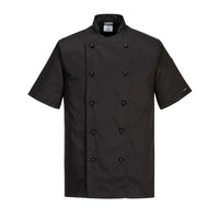 1 x RAW Customer Returns Portwest Kent chef s jacket. Color Black. Size XXL. - RRP €23.12