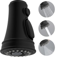 1 x RAW Customer Returns Hibbent 3 Modes Shower Head Kitchen Faucet Replacement Pull Out Shower Head Kitchen Faucet Compatible with Moen, Delta, Kohler Faucets,Dishwasher Spray Replacement Head with 9 Adapters,G1 2,Matt Black - RRP €17.16