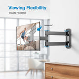 1 x RAW Customer Returns PERLESMITH TV wall mount, swiveling tilting TV mount for 13-42 inch flat curved TVs or monitors up to 20kg, max. VESA 200x200mm black  - RRP €16.8