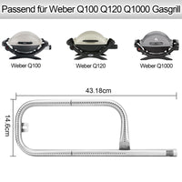 1 x RAW Customer Returns MGiessca 60040 stainless steel burner tube for Weber Q100 Q120 Q1000 Q1200 Series gas grill, burner tube accessory for 386001, 386002, 516002, 516001, 50060001 gas grills, replacement tube 69957 41657 - RRP €20.4