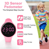 1 x RAW Customer Returns Flintronic Walking Pedometer Watch, Non-Bluetoot LED Fitness Tracker Watch, Portable Smartwatch Sports Pedometer for Kids Women Elderly - RRP €14.69