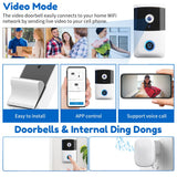 1 x RAW Customer Returns Video doorbell with camera, wireless video doorbell WiFi, night vision, 2-way audio, app control, take pictures, download pictures, type-C charging - RRP €39.99