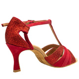 1 x RAW Customer Returns Rummos ladies Latin dance shoes Elite Martina 028 135 - Material Nubuck Glitter - Color Red - Width Medium Normal - Heel 60R Flare - Size EUR 37 - RRP €124.99