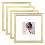 1 x RAW Customer Returns Egofine picture frames 20x20 set of 4, robust wooden composite photo frames with real glass - horizontal or vertical for wall hangings or table decoration, gold - RRP €27.22