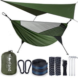 1 x RAW Customer Returns Himeland Hammock Outdoor Ultralight L 275x140cm , Camping Hammock with Mosquito Net and Tarp, 200 Load Capacity - Light Breathable, Hammock Camping with Tarpaulin Weather Protection for Trekking, Travel - RRP €45.31