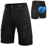 1 x RAW Customer Returns Cycorld MTB Pants Men s Cycling Shorts, Quick-drying Mountain Bike Pants Cycling Pants with 4D Seat Pad, Elastic Outdoor Sports Men s Cycling Shorts MTB Bike Shorts Black with Underwear, L  - RRP €47.99