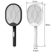 1 x RAW Customer Returns Rechargeable Electric Insect Racket, USB C Electric Mosquito Racket, Indoor Outdoor Anti Mosquito Mit UV Lamp Anti Mosquito Trap Fly Killer Luminous Foldable 3 in 1 White  - RRP €14.18