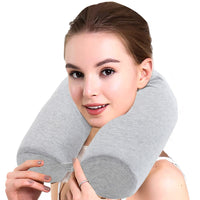 2 x Brand New Tyuodna Neck Pillow Travel, Memory Foam Travel Pillow, U-Shaped Pillow, Airplane Pillow, Folded Neck Pillow, Support Pillow Suitable for home travel, plane, bus, train. Gray Cotton  - RRP €41.76