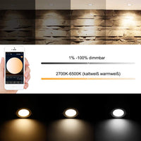 1 x RAW Customer Returns GEYUEYA Home 10 LED Recessed Spotlights Bluetooth Dimmable 5W 230V RGBWC CCT 2700K-6500K Ceiling Recessed Spotlight 16 Million Colors Sync Music Timer Memory Function - RRP €22.8