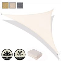 1 x RAW Customer Returns AXT SHADE Triangular Shade Sail Awning 5x5x7m UV Ray Protection and Breathable HDPE for Outdoor Terrace Patio Garden-Cream - RRP €49.99