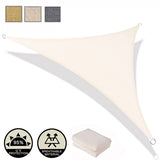 1 x RAW Customer Returns AXT SHADE Triangular Shade Sail Awning 5x5x7m UV Ray Protection and Breathable HDPE for Outdoor Terrace Patio Garden-Cream - RRP €49.99