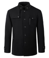 1 x Brand New Yukirtiq Men s Wool Coat Business Trench Coat Winter Woolen Casual Parka Jacket Warm Jacket Stylish Wool Coats, Black, XXL - RRP €71.4