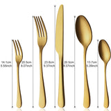 1 x RAW Customer Returns BEWOS cutlery set for 6 people, 30-piece titanium gold cutlery set including knife, fork, spoon, stainless steel cutlery, dishwasher safe matt gold  - RRP €31.25