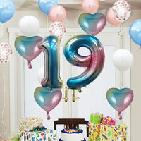 1 x Brand New WXLWXZ Giant 19th Birthday Balloon, 19th Birthday Decorations, Happy 19 Years Old Birthday Party Supplies for Women Men Rainbow  - RRP €7.04