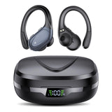 1 x RAW Customer Returns Bluetooth Headphones, Sports Bluetooth 5.3 Earphones with Ear Hook, 60H with LED Charging Indicator, HD ENC Call, Comfortable Fit, Deep Bass, IPX7 Waterproof Black . - RRP €34.19