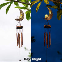 1 x RAW Customer Returns lifemet Solar Wind Chime Outdoor Garden - Solar Moon Wind Chime Light Waterproof Hanging Mobile Light Wind Chime Light Yard Lawn Garden Decoration - RRP €23.99