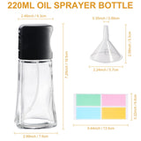 8 x Brand New Oil Sprayer, 220ml Glass Olive Oil Spray Bottle for Kitchen, Air Fryer, Oil Dispenser, Oil Sprayer with Sticker, Kitchen Accessories - RRP €153.6