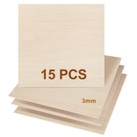 1 x RAW Customer Returns Dofiki 15 pieces 3 mm plywood basswood leaves 400 mm x 400 mm x 3 mm balsa plywood for laser cutting laser engraving wood burning construction model - RRP €58.99