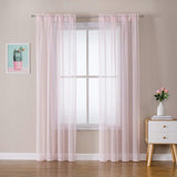 1 x RAW Customer Returns MIULEE Set of 2 Sheer Voile Curtain Rod Pull-through Transparent Curtain Made of Polyester Window Curtain Transparent Living Room Airy Decorative Curtain for Bedroom 140 x 175 cm W x H , Rod Pocket Baby Pink - RRP €25.07