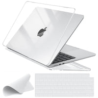 1 x RAW Customer Returns EooCoo Case Compatible for MacBook Air 15 inch M2 A2941 M3 A3114 with Touch ID, 2023 2024 Release, Transparent Plastic Protective Case Keyboard Cover Polishing Cloth, Crystal Clear - RRP €19.01