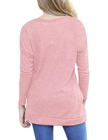 1 x Brand New MOLERANI Women Tops Long Sleeve Round Neck Tunic Blouse Casual T-Shirts Tee Light Pink L 42-44 - RRP €26.27