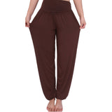 1 x RAW Customer Returns MEISHINE Women s Modal Elastic Yoga Pants Harem Fitness Pants Pilates Pants Dance Pants Workout Sports Pants Jogging Pants, MSGBT, Brown, MSGBT XXXL - RRP €27.6