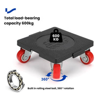 1 x RAW Customer Returns LONTAN furniture transport castors furniture roller with 600 KG load capacity, 4 transport rollers 5 pieces 360 rotation wheels furniture lifter for heavy furniture transport castors furniture lifter - RRP €51.99